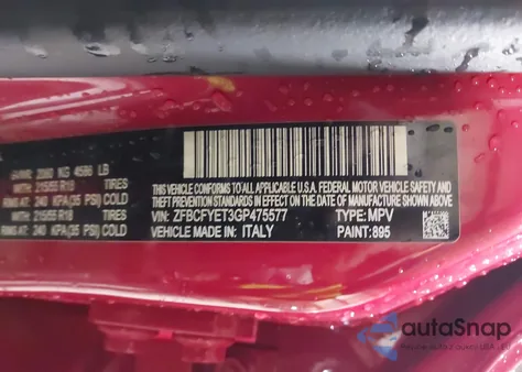 2016 Fiat 500X Trekking Plus z USA, uszkodzony, nr VIN ZFBCFYET3GP475577